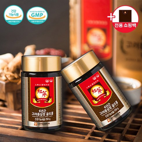 [가정의 달 건강선물] 고려인삼유통 6년근 고려홍삼정 골드 250g x 2p, 2개