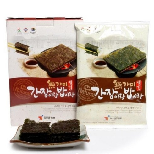 새싹귀리 간장김 96봉 - 광천별맛김 무가미김 구운김 간장이랑 밥이랑, 480g, 1박스