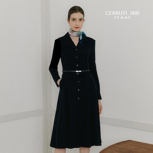 세루티 23FW 클라시코 트렌치코트 1종 - [CERRUTI1881] 세루티 24SS 싱글버튼 플레어 원피스 1종