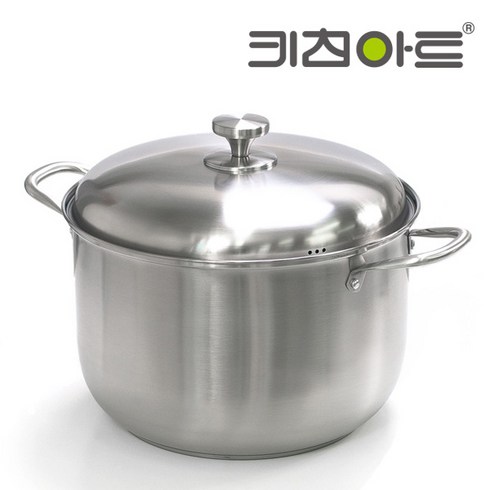 키친아트 퀸즈 스텐 인덕션 곰솥 들통 찜솥 냄비, 상세페이지 참조, 단품, 1개