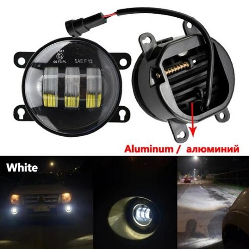 호환용 LED 안개등 램프 앞 범퍼 라이트 스바루 XV 2013-2014 아웃백 2010 2012 WRX STI 15-16 용 1 쌍, 01 LED-white-Aluminum
