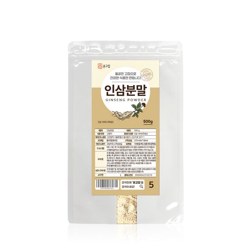 인삼가루 - 윤고집 국내산 인삼분말, 500g, 1개