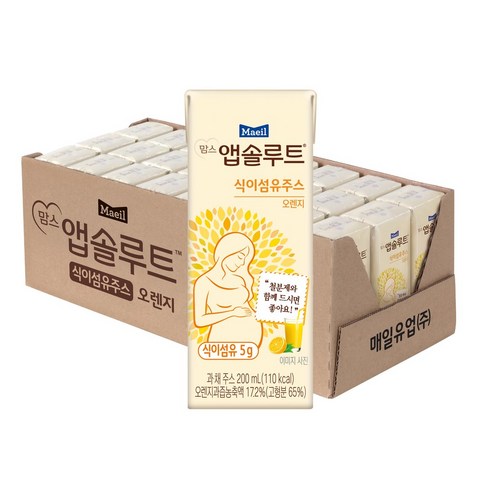 앱솔루트식이섬유 - 매일유업 맘스 앱솔루트 식이섬유 주스, 200ml, 72개