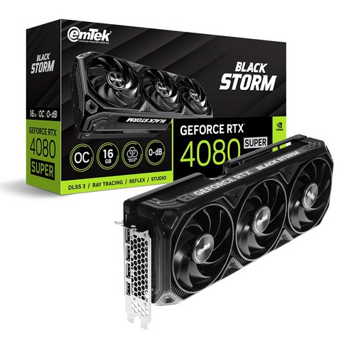 rtx4080 super - 이엠텍 지포스 RTX 4080 SUPER BLACK STORM OC D6X 16GB, 1개, 선택하세요