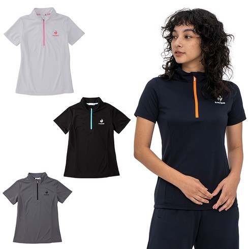 르꼬끄 셔츠 반팔 에코펫 하프 집업 QMWTJA31Z