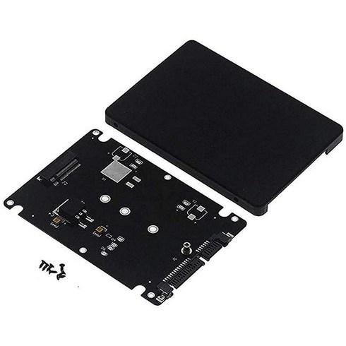 M.2 NGFF - 2.5인치 SATA SSD/MSATA - SATA 어댑터 카드 케이스(PC 어댑터 M2 +M 데스크탑 소켓 NGFF용 B 키), 하나, 검은 색, 검은색