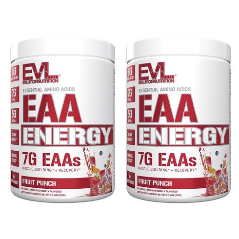 eaa - EVLUTIONNUTRITION EAA 에너지 필수아미노산 프루트 펀치 맛, 2개, 357g