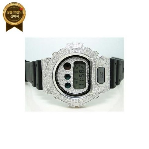 G-SHOCK 카시오 남성 G 쇼크 6900 조지노 아쿠아 마스터 화이트 시뮬레이션 다이아몬드 시계 5.50 Ct
