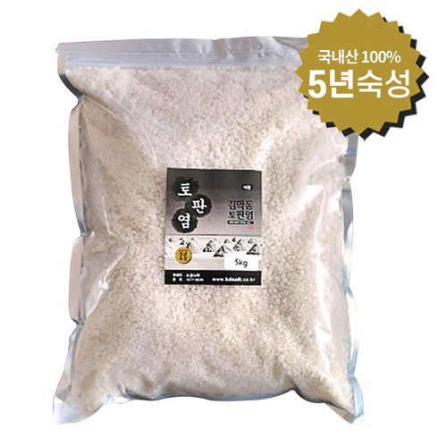 명품 소금 김막동 토판염 5년숙성 굵은입자 5kg(지퍼백), 1개