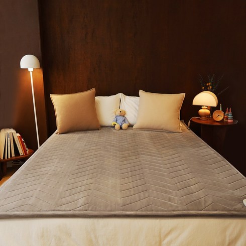 2023년 가성비 최고 꼼지락탄소매트 - 카보니 2023년형 카보니 탄소매트(극세사) 더블 2인용 온열매트 전자파없는 전기매트, 그레이