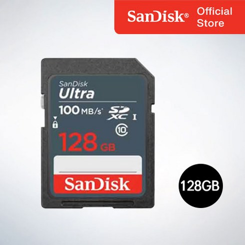 카메라sd카드 - 샌디스크 SD메모리카드 SDXC ULTRA 울트라 DUNR 128GB, 1개