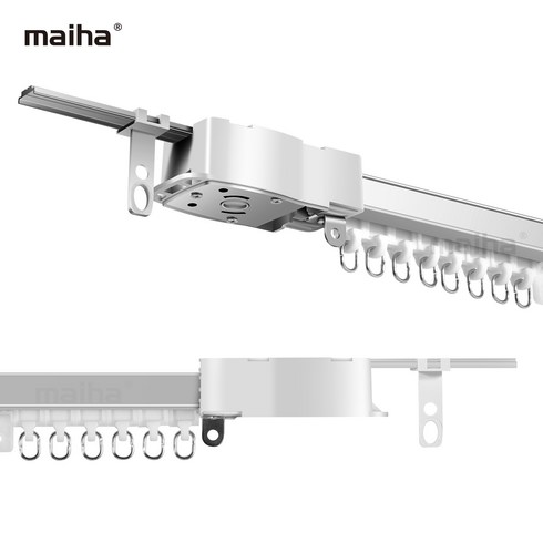 전동 스마트 커튼레일 MaiHa 커튼 트랙 전기 로드 코니스 레일 홈 확장 가능 투야 와이파이 자동 제어 시스템, 1.6m Rail+Open to right side