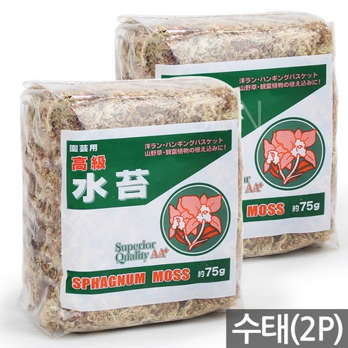 이끼 - 뉴질랜드 칠레 수태 75g 150g - 천연수태 석부작 재료 풍란 토피어리 이끼 몬스테라 수태봉 고급 난 분재 화분 목부작 분경, 01_Sein_칠레 수태(75g)_2개, 2개