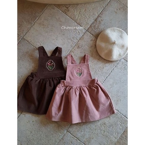 베베 로라멜빵원피스 여아 겨울 베이비 슈크림