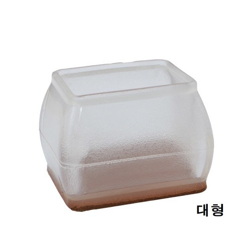 의자다리캡 - 차차미 16P 직사각 의자발커버 소음 미끄럼 방지 발캡, 투명, 16개