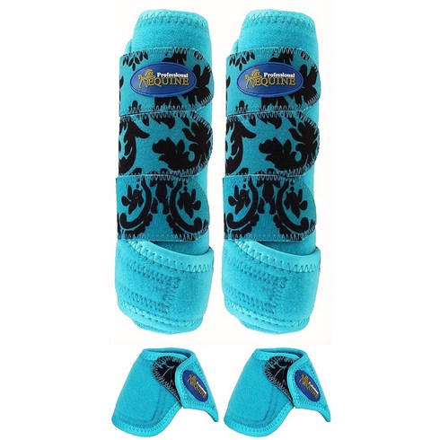 Professional Equine Horse Medium Sports Med.. 정품보장, Front Pair and Bell Turquoise