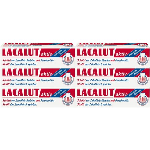 Lacalut Active Fluoride Toothpaste 독일 라카루트 액티브 100ml 치약, 6개