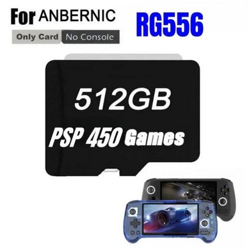 휴대용게임기 레트로 ANBERNIC 게임 콘솔 메모리 카드 SD TF 61000 PS2 512G 256G 128G 마이크로 PSP RG556, 4) 512G PSP GAMES