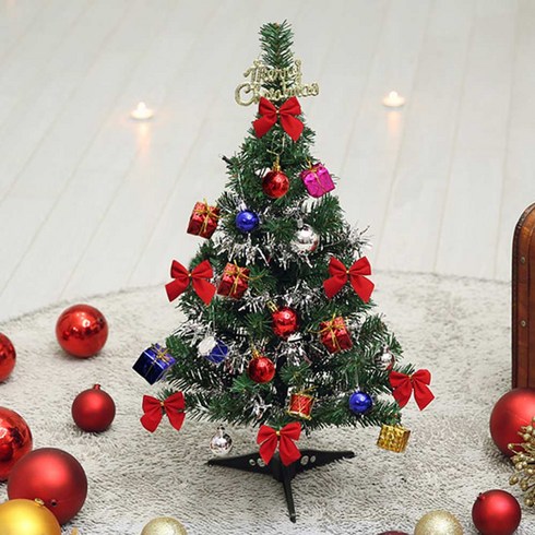 2023년 가성비 최고 미니트리꾸미기 - 크리스마스 미니트리 60cm 전구+장식포함