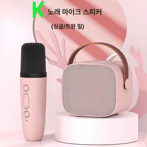 2023년 가성비 최고 일체형미니오디오 - 블루투스 스피커 아웃도어 휴대용 카드 미니 무선 스피커 K노래 마이크 마이크 스피커 일체형, 색깔5