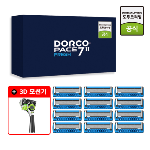 도루코 페이스7II프레쉬 12입 면도날 + 3D모션면도기, 단품