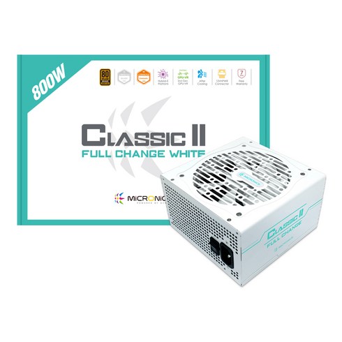 컴퓨터파워750w브론즈화이트 - 마이크로닉스 Classic 2 풀체인지 파워서플라이 800W 80PLUS 230V EU BRONZE 화이트, HP1-N800ST-E12S