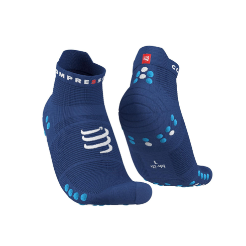 컴프레스포트프리벨트프로 - 컴프레스포트 러닝 로우컷 양말 PRO RACING SOCKS V4.0 RUN LOW SODALITE/FLUO BLUE, T4 (290 ~ 315mm)