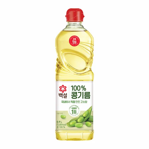 백설 콩기름, 900ml, 3개