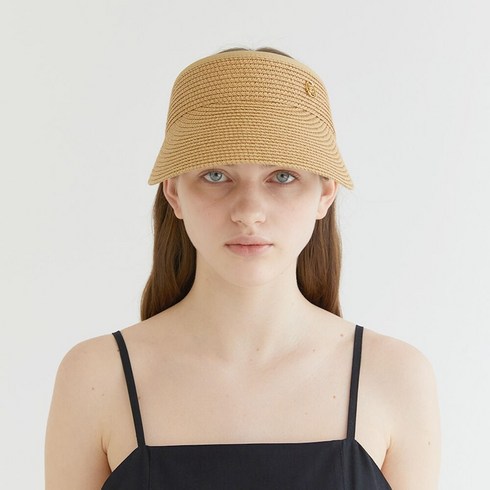 할렌 - 할렌 basic logo pendant raffia sun visor (C009_beige)