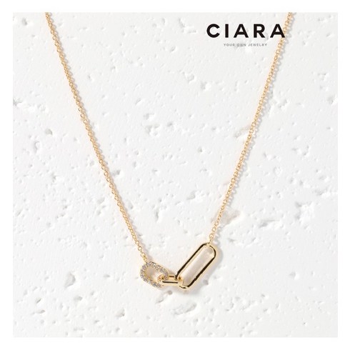 씨아라 CIARA 14K Emiliano 오뜨레 피겨 프라 목걸이(GoldPlated)