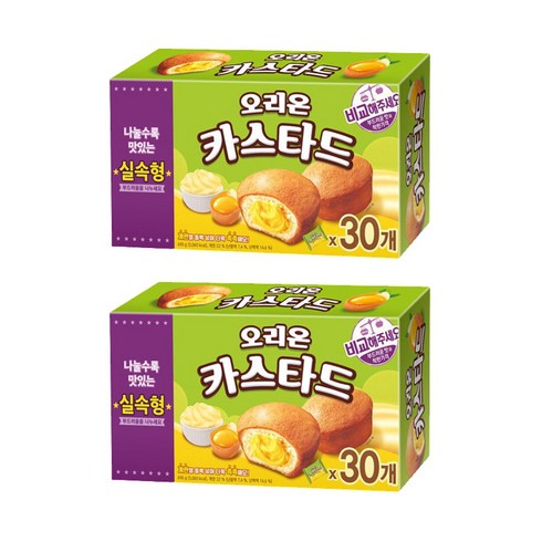 2023년 가성비 최고 카스타드 - 오리온 카스타드 실속형 30개x2곽 총60개, 690g, 2개