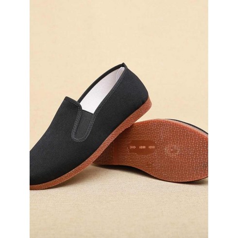 블랙 무술화 태극권신발 쿵푸화 통기 노인화 미끄럼 방지 남성 신발 둥근 입
