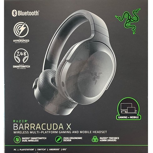 razer헤드셋 - 레이저 Barracuda X PLUS 무선헤드셋, RZ04-0443(0100-R3M1), Black