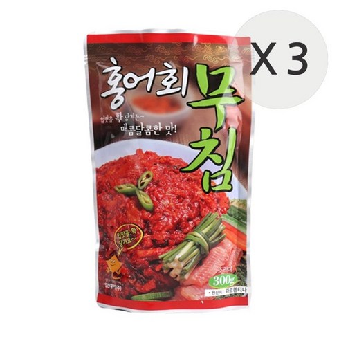 [메가마트] [택배]영산홍어 홍어회무침 300g*3, 1개