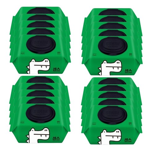 센스 저자극 악어 물티슈 캡형, 100매, 20팩