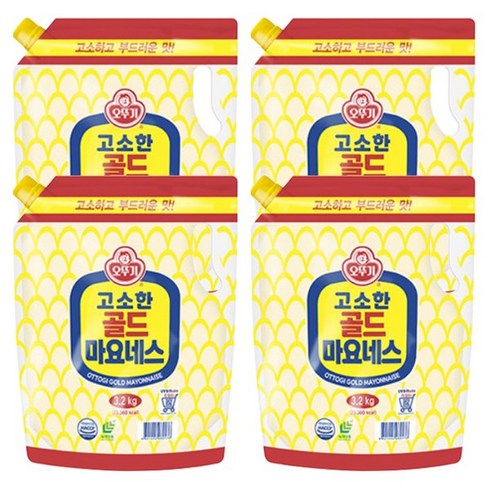 오뚜기 스파우트팩 고소한 골드 마요네즈 3.2kg, 4개