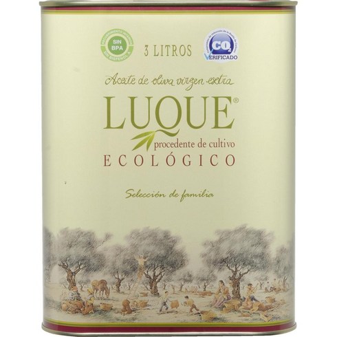 스페인 루케 LUQUE 대용량 에꼴로지코 엑스트라 버진 올리브오일 캔 3L, 1팩