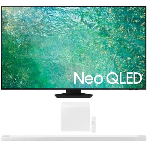 삼성 QN85QN85CAFXZA 85인치 네오 QLED 4K 스마트 TV 2023 번들 3.1.2ch HWS801B 사운드바 무선 돌비 애트모스DTS:X 화이트 2022