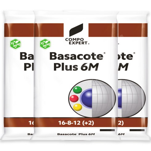 바사코트 - 자연비 바사코트 6M 1kg 3포 6개월 완효성 코팅비료 텃밭 화분 복합비료, 3개, 1000g