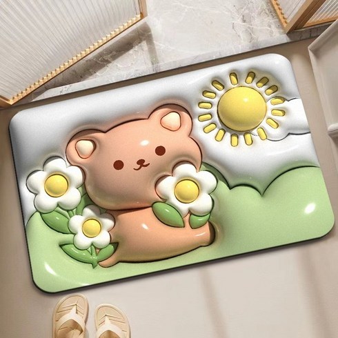 랑부띠끄 욕실매트 규조토 입체 메모리폼 화장실 바닥 미끄럼방지 물흡수, 세계를 확장하다 - 꽃 따기