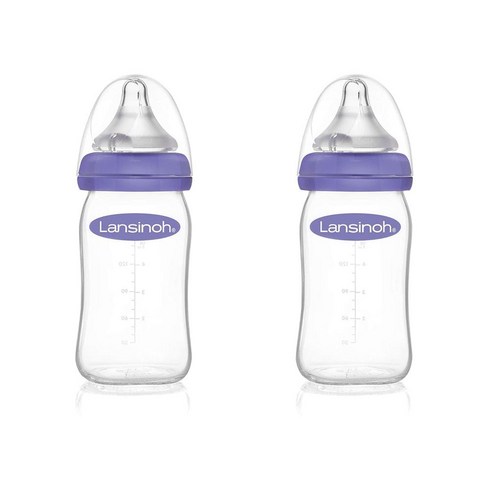 란시노유리젖병160 - Lansinoh Glass Baby Bottle 란시노 유리 젖병 160ml 2팩, 2개, 투명