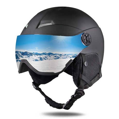 크로니 스노우보드 스키 고글 헬멧, 크로니 스키 헬멧 블랙_M(53-58cm)