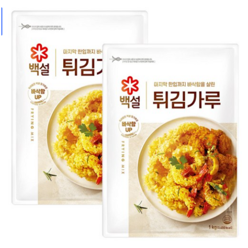 백설 튀김가루, 1kg, 2개