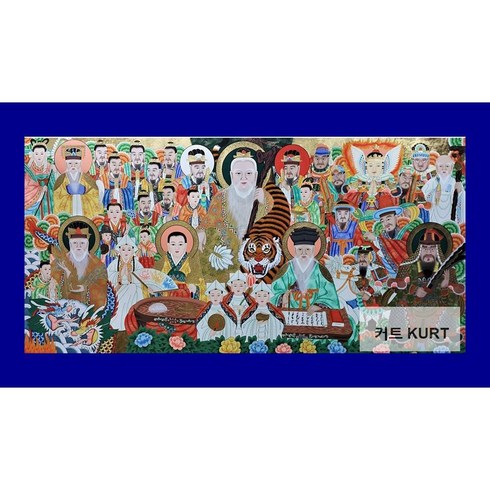 종교 큐빅 diy 비즈 만들기 공예 선물 산신 주불 종합 탱화 대형보석십자수 재료 세트, 250x130cm 전체 원형 큐빅