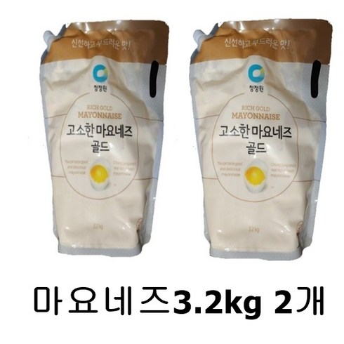 청정원 마요네즈 스파우트팩3.2KG, 3.2kg, 2개