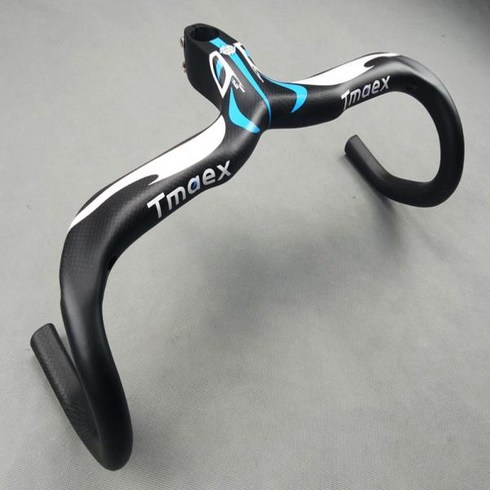일체형핸들바 - 자전거 핸들바 산악 알루미늄 mtb 탄소 막대 일체형 핸들바 75mm 드롭 130mm 400 420/440x90 100 110 120mm 도달, 02 Blue 90x420mm