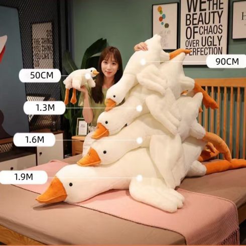 AIDU 귀여운 거위 바디필로우 대형펫인형, [1+1], 1.6m+50cm서비스, 160cm_50cm