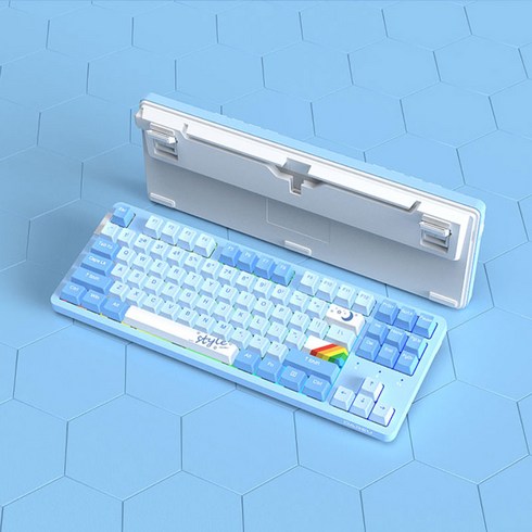 [SMTONE] 다얼유dareu A87pro 3모드객제화기계키보드 gaske구조 PBT 키캡 87키 RGB, 자금축 pro, 블루, 텐키리스