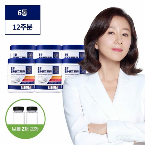 김희애 르시크릿 초유콜라겐프로틴 6통(12주분) + 보틀 2개, 420g, 6개