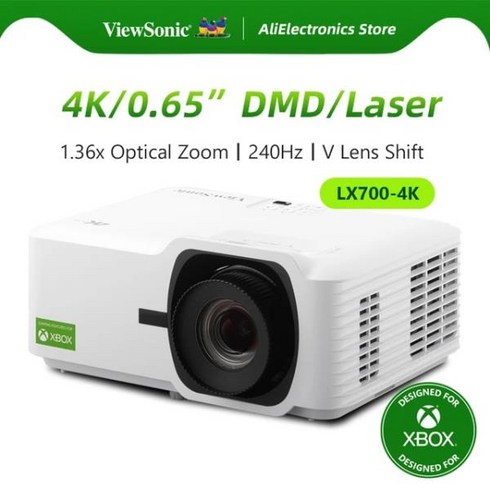 Viewsonic 4K 레이저 프로젝터 LX700-4K 0.65 인치 DMD 3840x2160 Xbox 1440P @ 120Hz HDR 비디오 비머, 01 LX700-4K